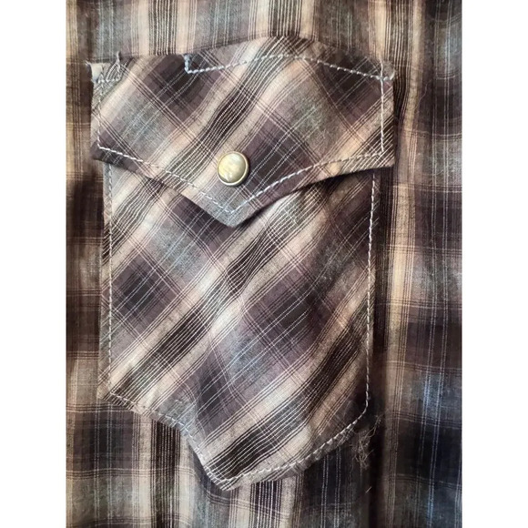 Rough Stock western pearl snap button down M Cotton long sleeve cowboy NFR - Picture 3 of 6